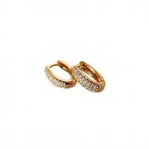 NEW GOLDFI women's oval clicker hoop earrings in gold